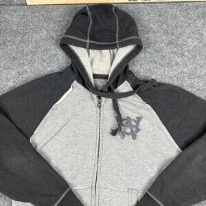 Slade Wilder‎ Hoodie Mens Gray Black XL Full Zip Raglan Destroy Sweatshirt